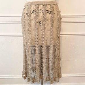 Vintage Crocheted Lace / Fishnet Sheer Skirt
